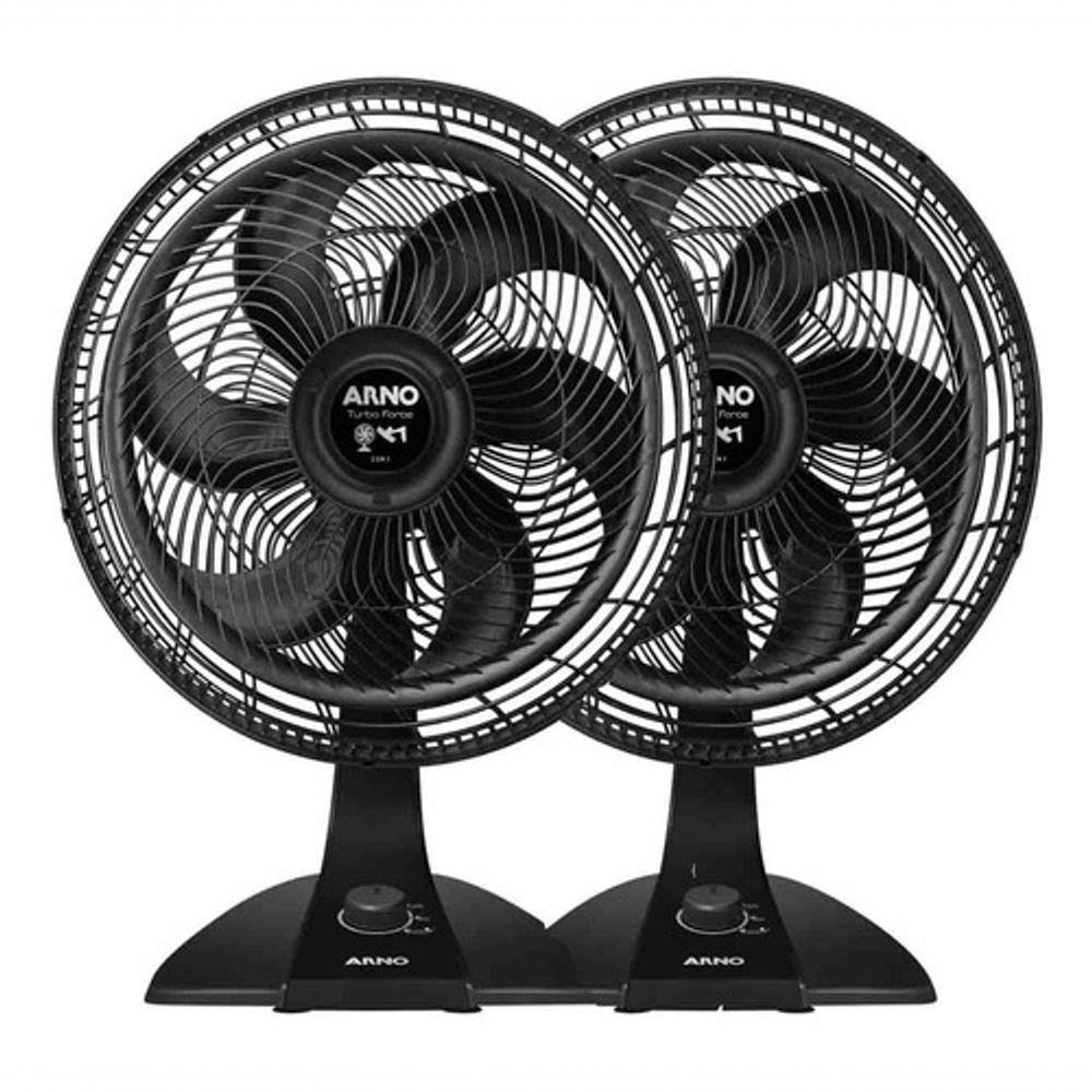 Miniatura Kit 2 Ventilador Arno Turbo Force Silencio 2 Em 1 Preto 220V