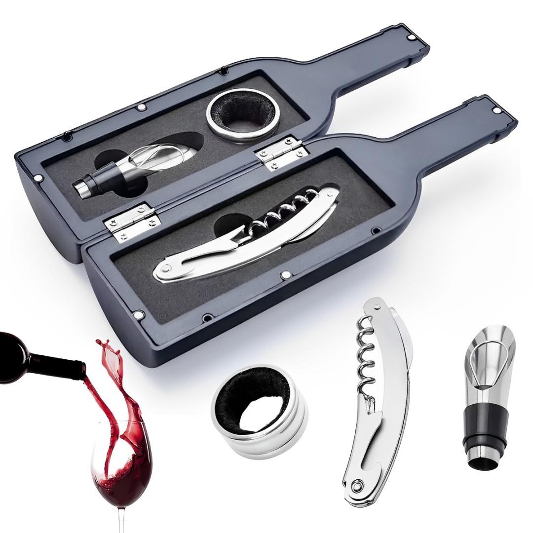 Miniatura Kit Acessórios Vinho Presente Garrafa Abridor Saca Rolha