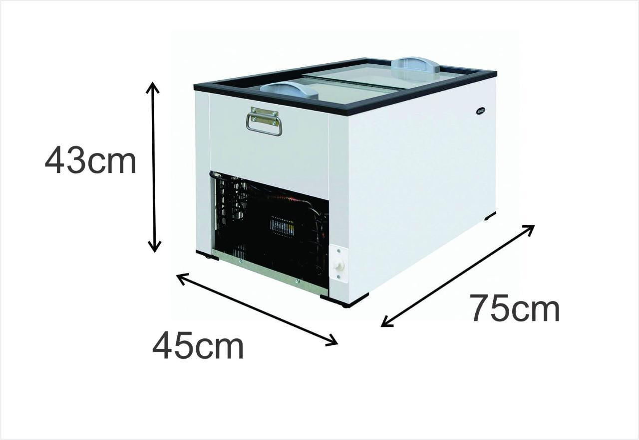 Miniatura Freezer 70 Litros ( Mini Freezer ) Com Tampa De Vidro