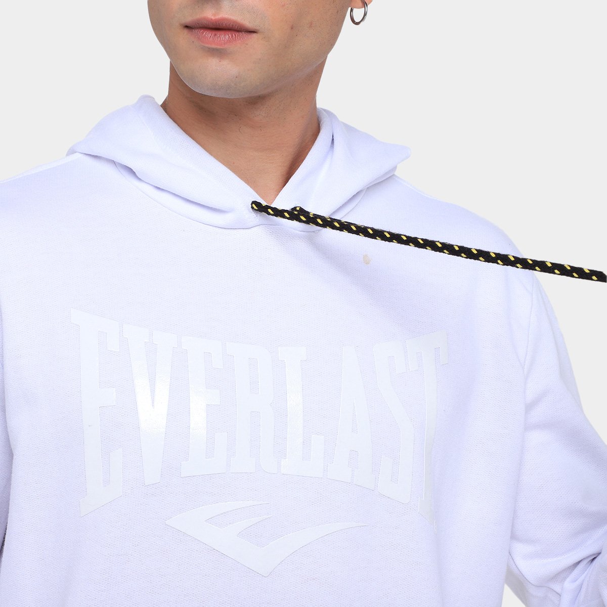 Miniatura Moletom Everlast Estampado C/ Capuz Masculino Branco - M