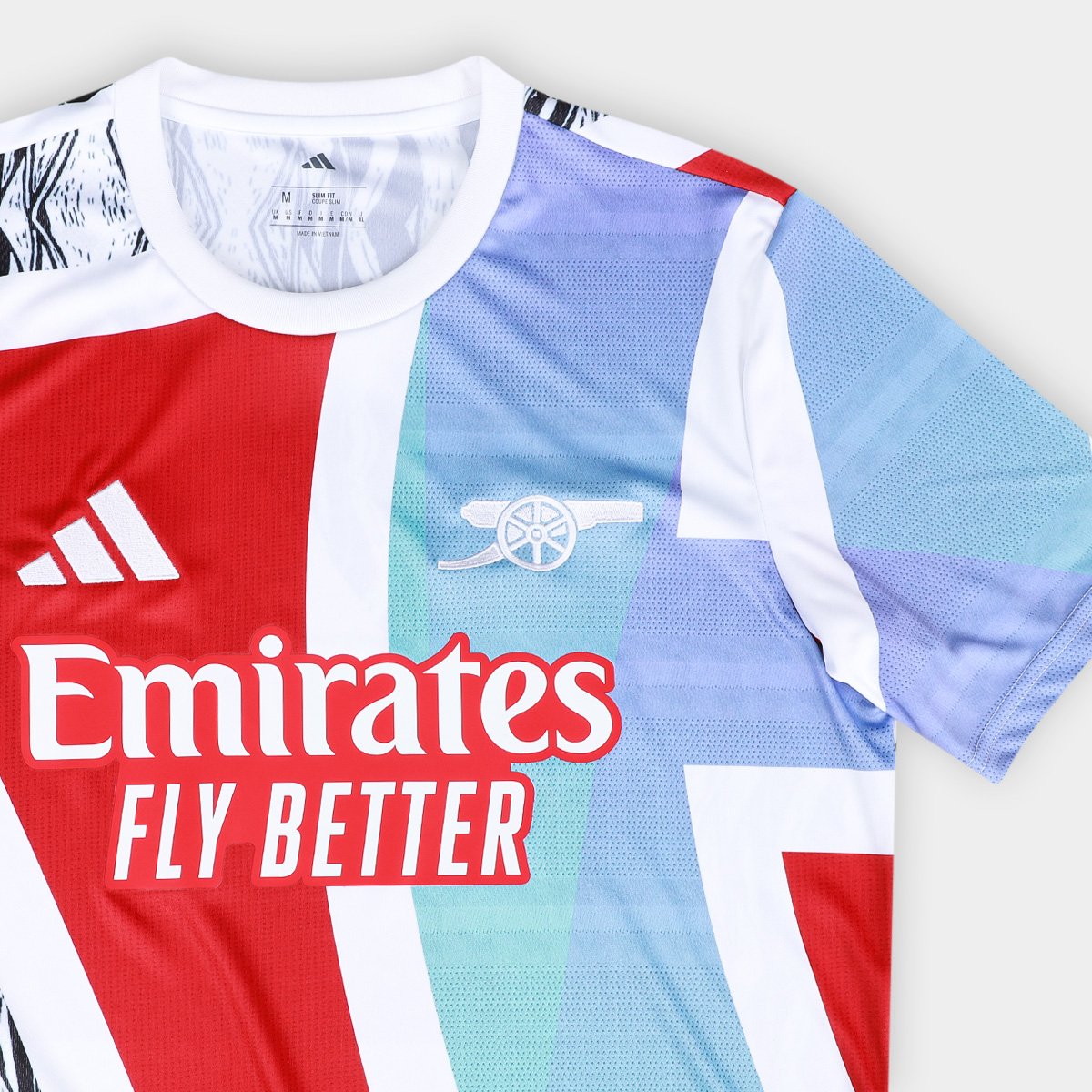 Camisa Arsenal 25/26 Pré Jogo Adidas Masculina Vermelho+Branco - G