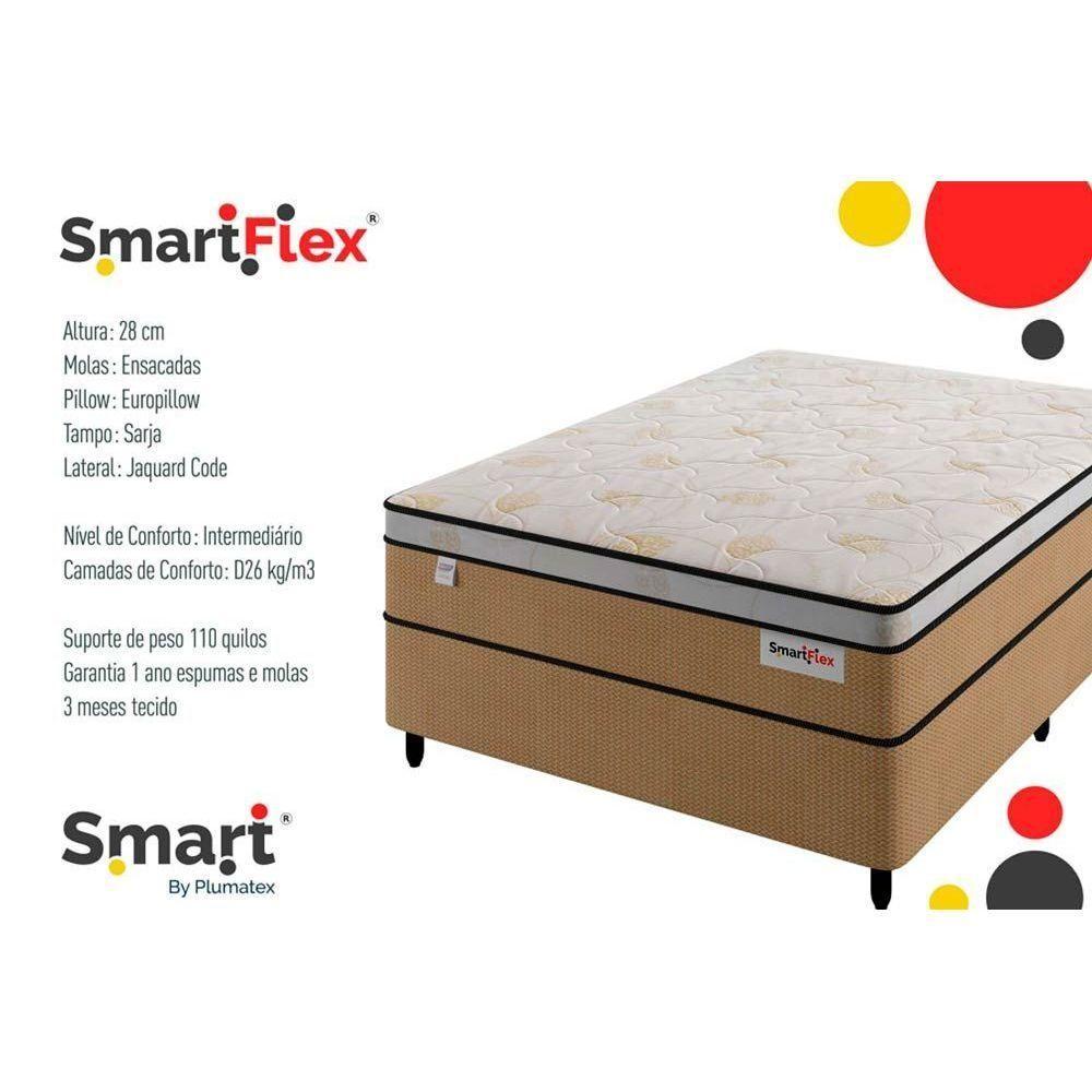 Miniatura Colchão Queen Molas Ensacadas Masterpocket Smart Flex Euro Pillow (158x198x28) - Plumatex