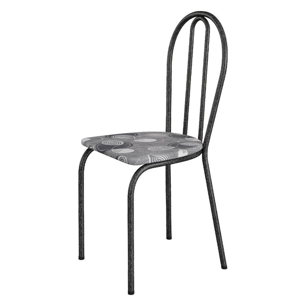 Miniatura Kit 2 Cadeiras De Cozinha Texas Estampado Pará Pés De Ferro Cromo Preto - Pallazio