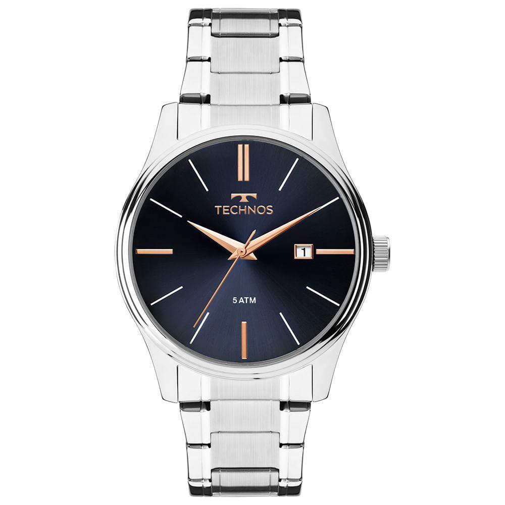 Miniatura Relógio Technos Masculino Steel Prata - 2115mpm/1k 2115mpm/1k