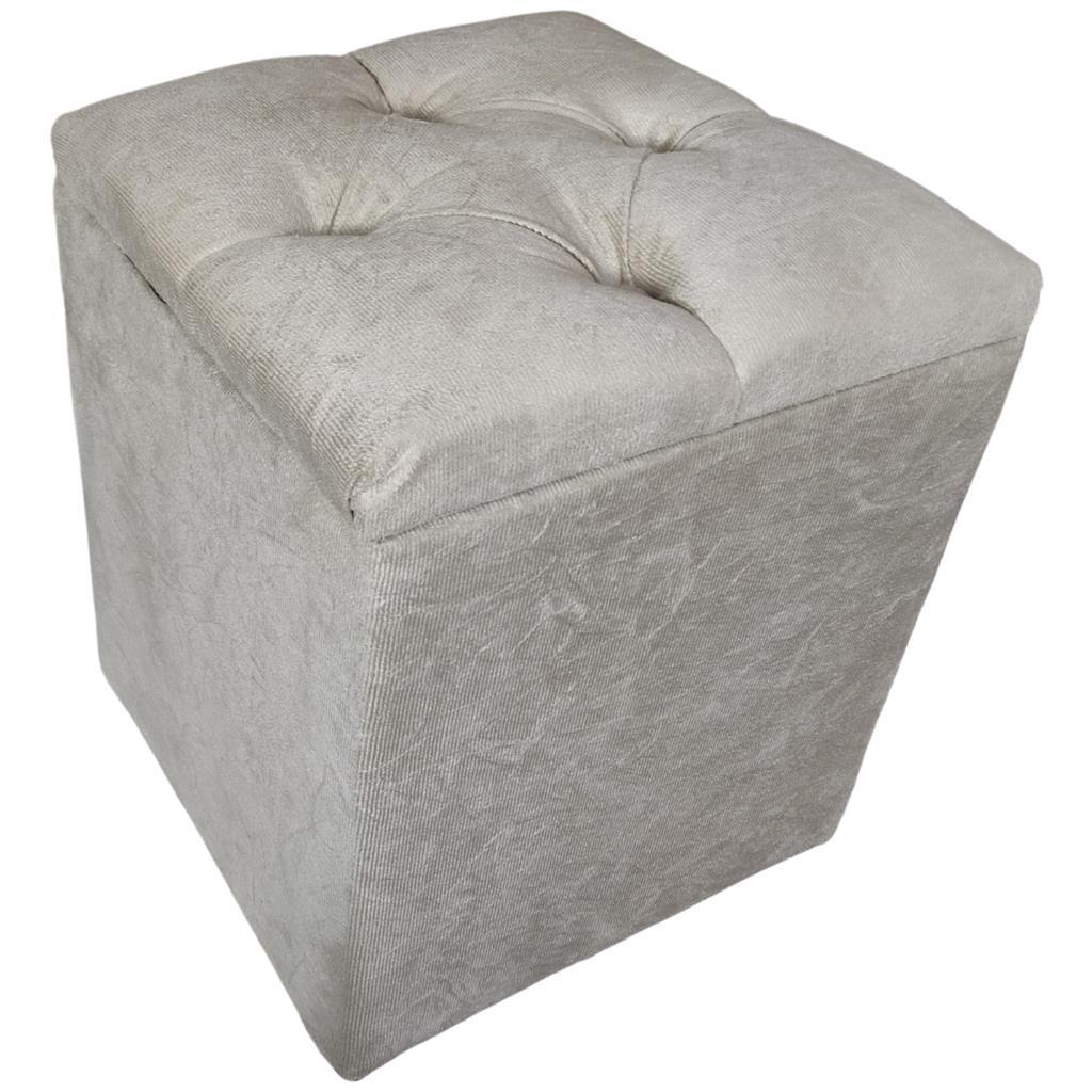 Miniatura Puff Bau Decorativo Capitone Cubo Organizador Detroitdecora