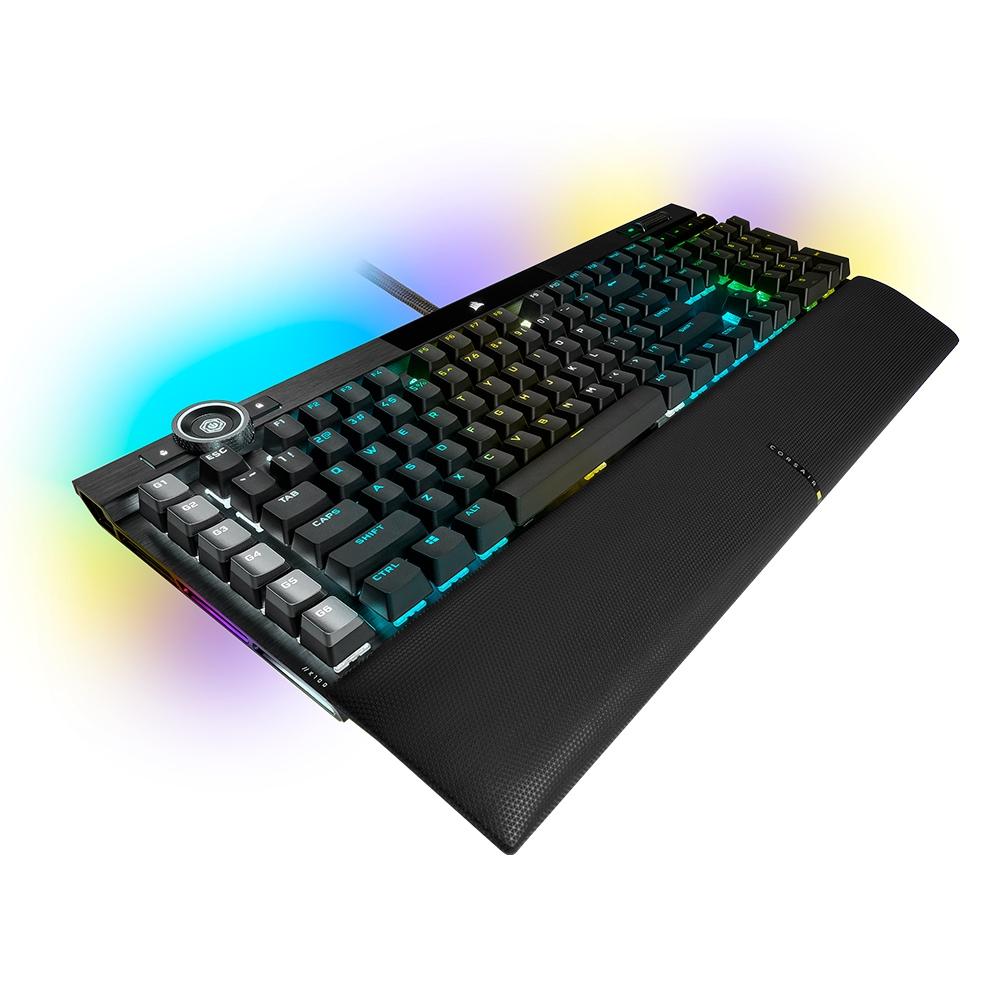 Miniatura Teclado Óptico-Mecânico Gamer Corsair K100 RGB, Switch OPX,  US - CH-912A01A-NA