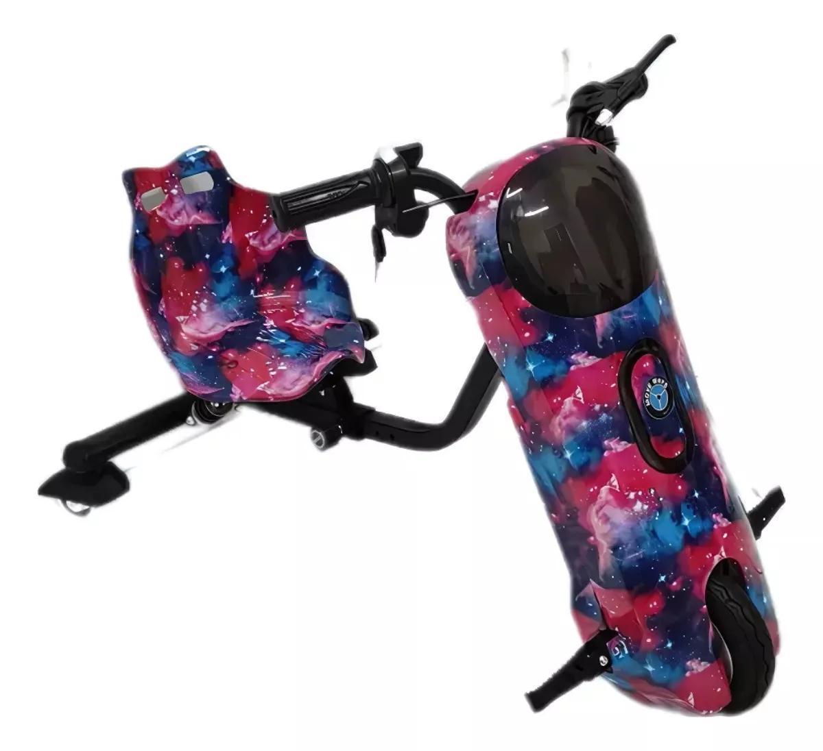Miniatura Triciclo Elétrico Drift 250W 3 Velocidades Pink E Blue