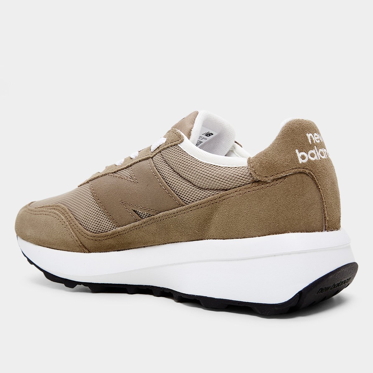 Miniatura Tênis New Balance 370v1 Unissex Marrom Claro+Branco - 38