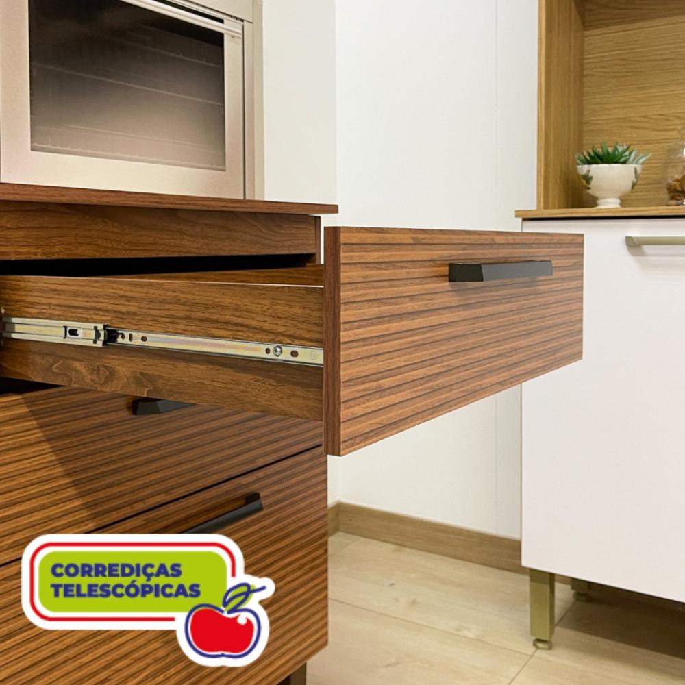 Armário de Cozinha 7 Portas 2 Gavetas Mega Freijó/Soft