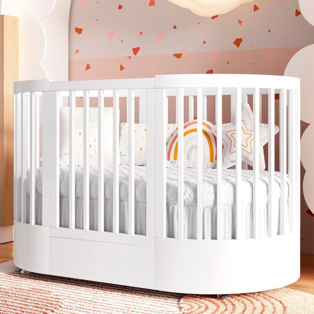 Miniatura Berço Redondo Divicar 3 Em 1 Evolutivo Coleção Wave Branco
