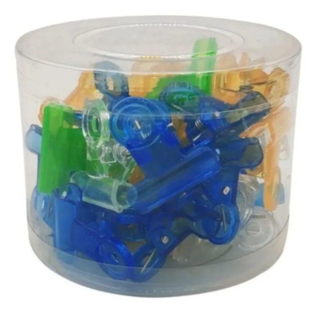 Miniatura 24 Presilhas Plástico Colorida Grampo Para Unhas De Curvatura C Tamanho 22mm