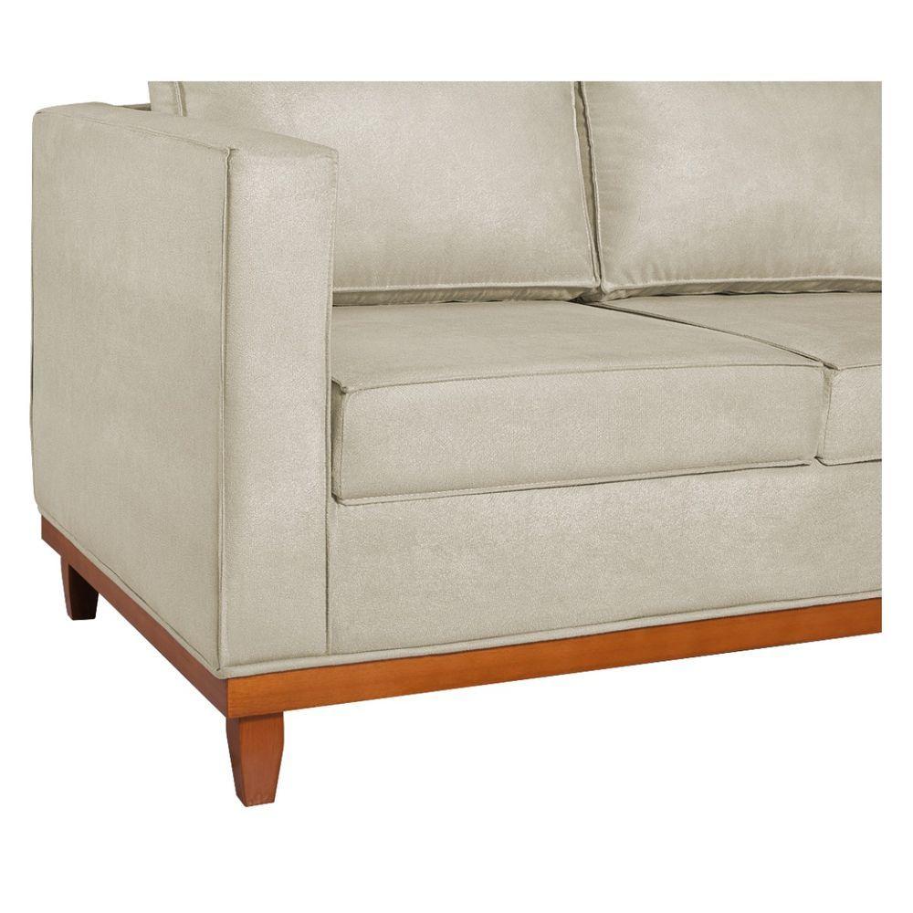 Kit Sofa 3 Lugares E 2 Poltronas Europa 180 Cm Bouclé Adj Decor Bege