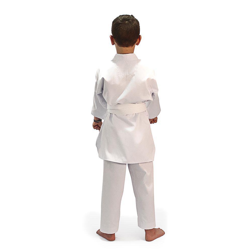 Miniatura Dobok Dankana Taekwondo  Canelado Gola V Branca Infantil M0