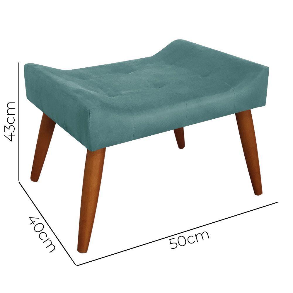 Miniatura Puff Decorativo Roma Veludo Ciano