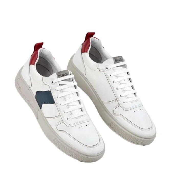 Miniatura Sapatenis Ferracini de Couro Masculina - Bcovermazul - BCO/VERM/AZUL 40