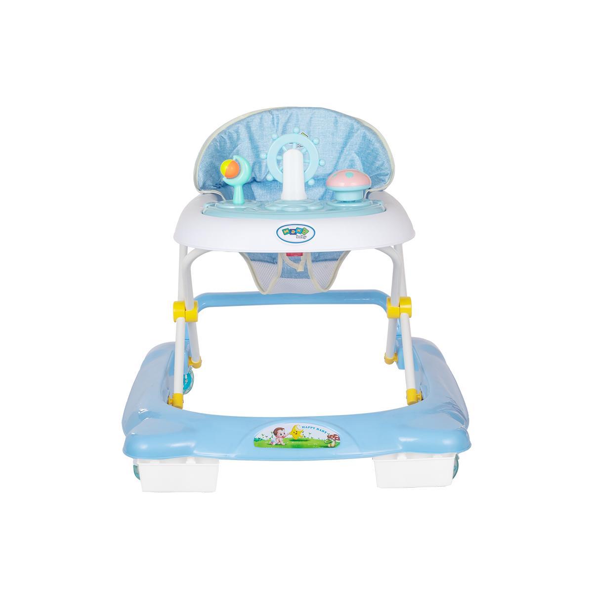 Miniatura Andador Infantil Maxi Baby - 4 Rodas, 4 Freios - Azul