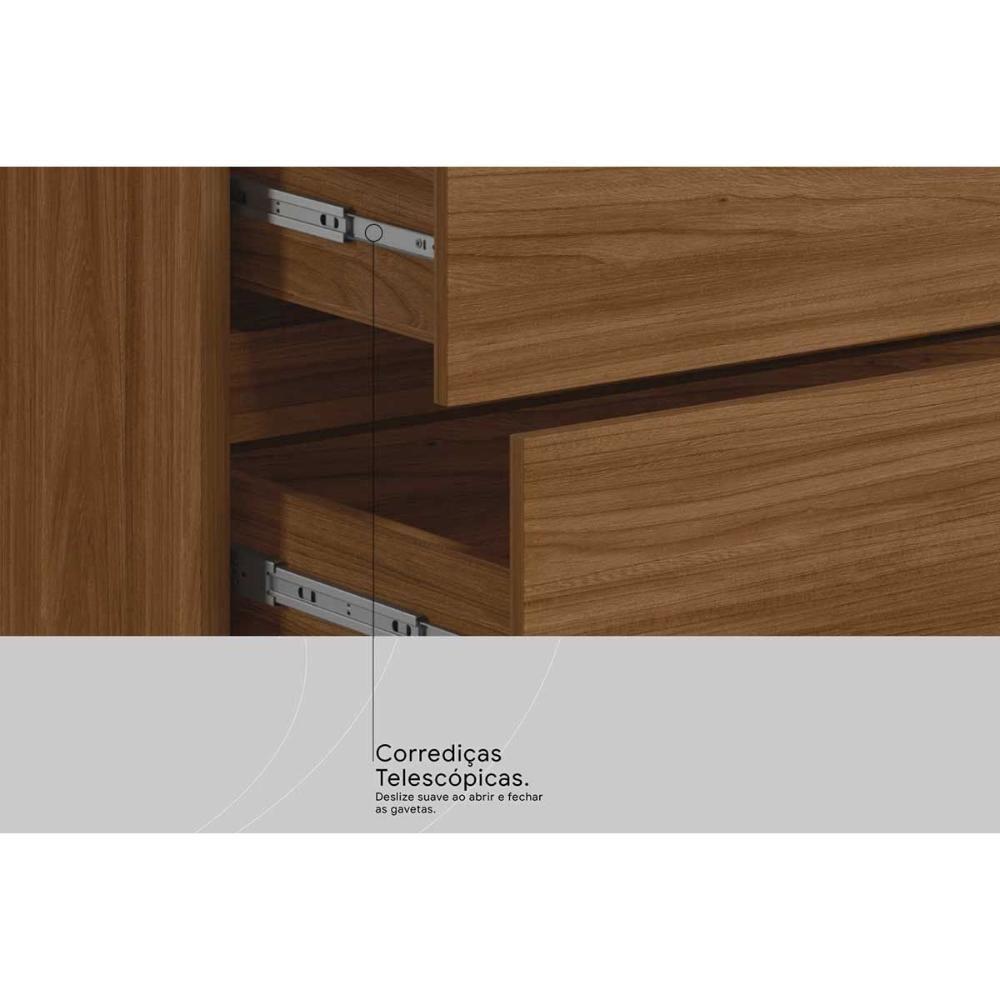 Miniatura Guarda Roupa Casal 2 Portas De Correr C/ Espelho E 3 Gavetas Belga Amêndola Touch - Demóbile