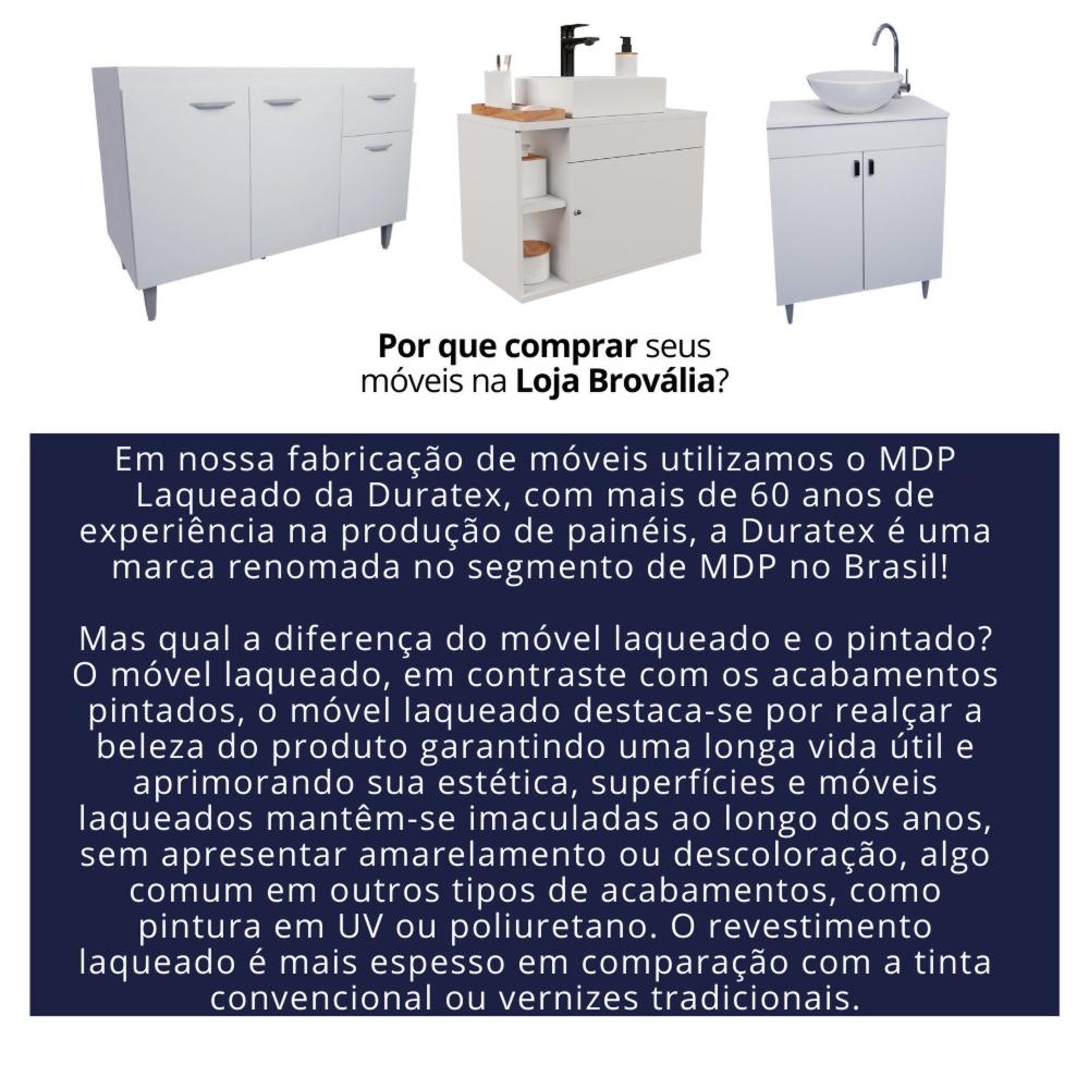 Balcão de Pia Cozinha 120cm Armário Gabinete Morgana Branco