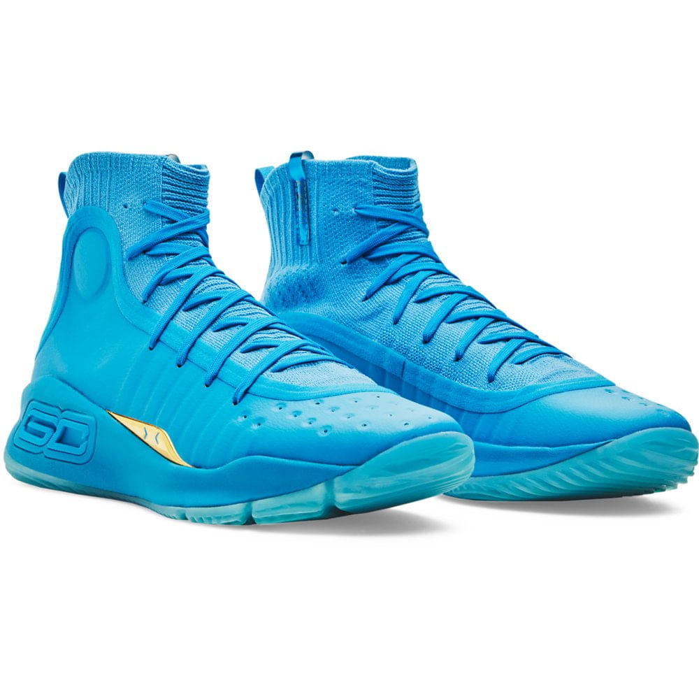 Miniatura Tênis de Basquete Under Armour Curry 4 Retrô Azul - 38
