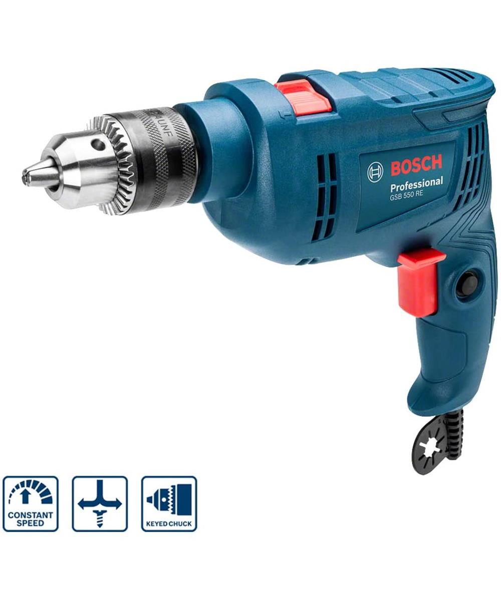 Miniatura Furadeira de Impacto Bosch GSB 550 com Maleta 550W