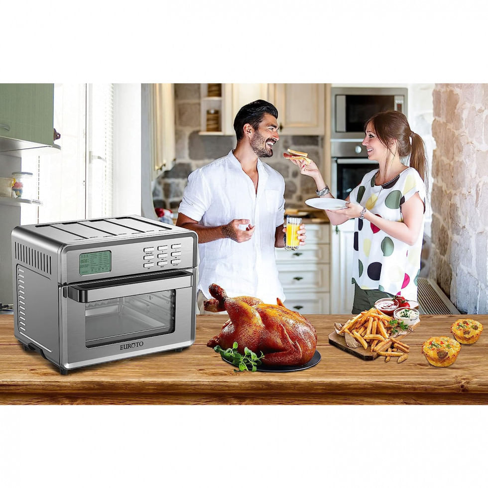 Miniatura Forno Elétrico de Bancada 28 Litros com 24 Funções e Tela LCD, 110V 1800W EUROTO