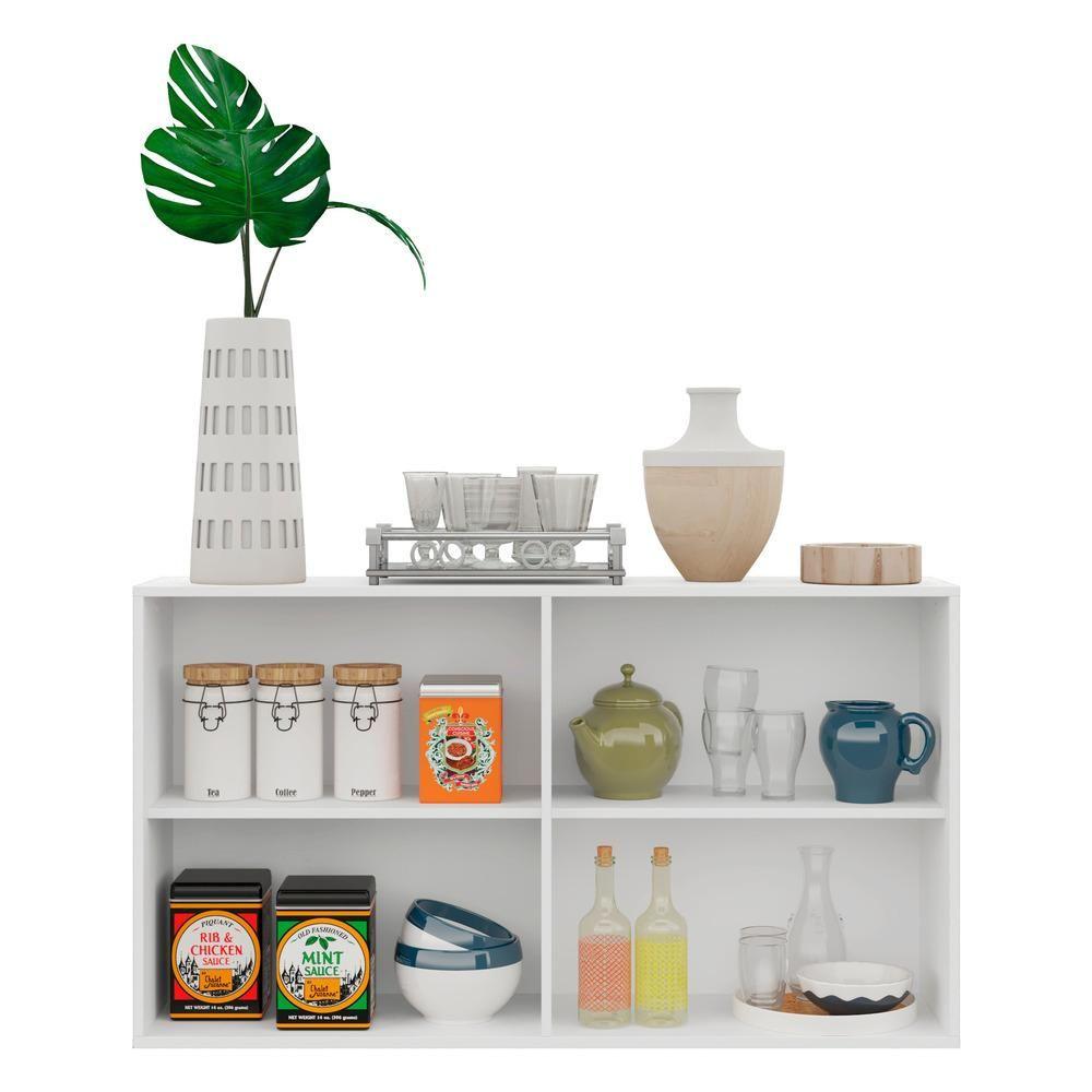 Miniatura Aparador Buffet 4 Portas Suspenso Viena Branco/preto