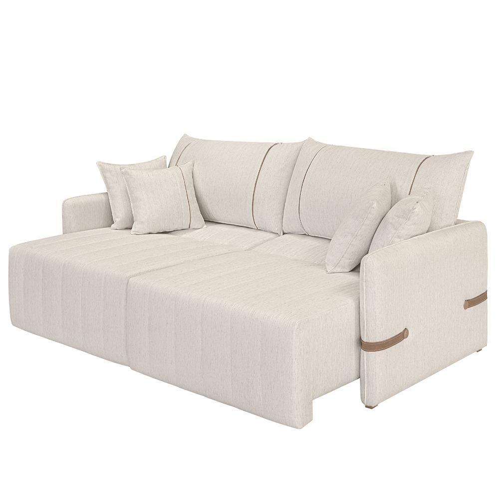 Miniatura Sofá Cama Retrátil 160cm Essence D05 Linho Cru/camel - Mpozenato
