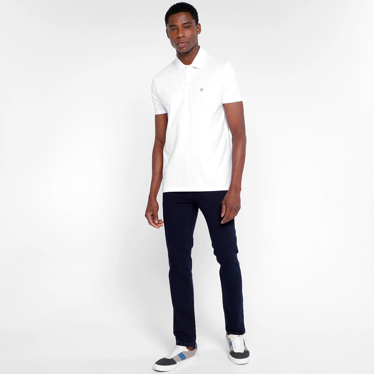 Miniatura Camisa Polo Calvin Klein Omega Masculina Branco - EGG