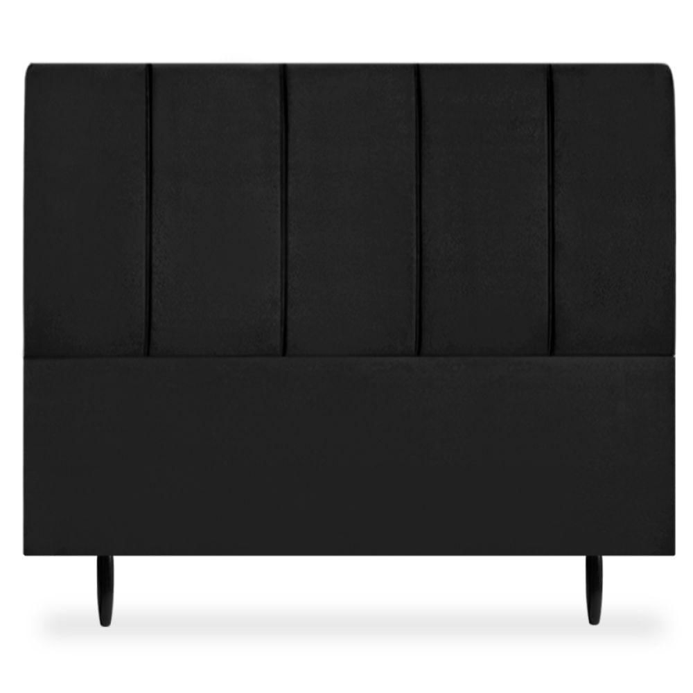 Miniatura Painel Cabeceira Cama Box Queen Luna Slim 1,60cm Suede Cor:preto