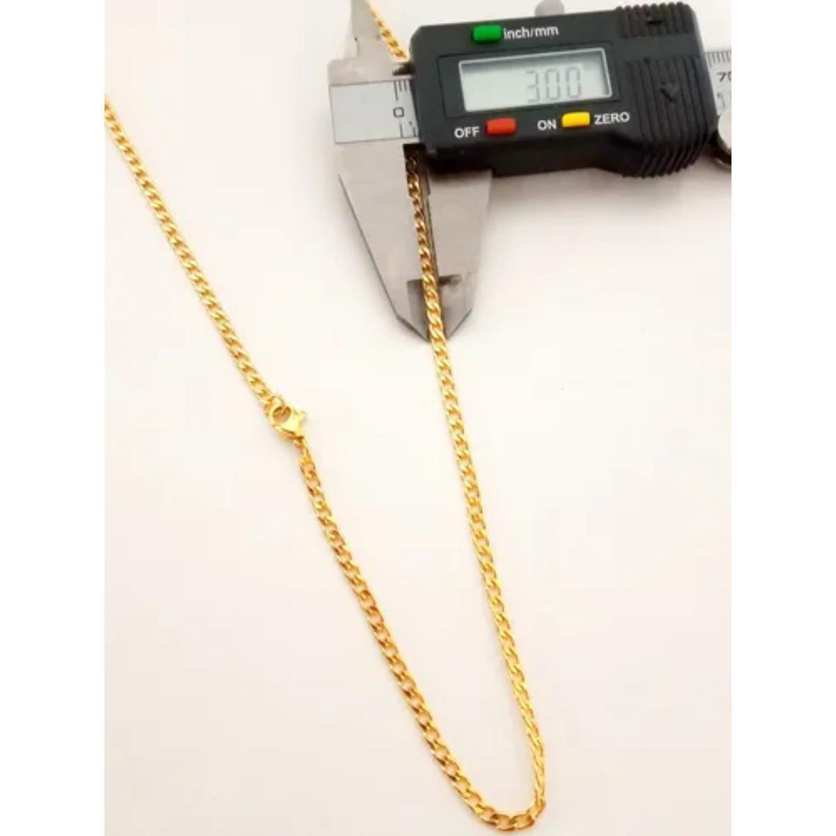 Corrente Masculina Grumet Banhada A Ouro 18K 70Cm 3Mm