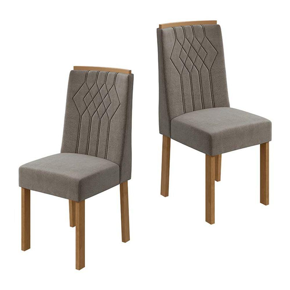 Miniatura Conjunto 2 Cadeiras Lopas Amêndoa Clean/suede Animale Bege