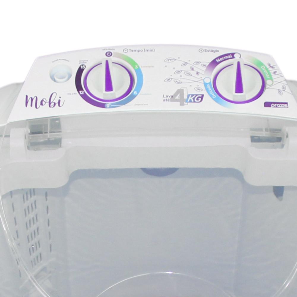 Máquina de Lavar Roupas 4kg 220V Mobi Praxis Grifit Branco