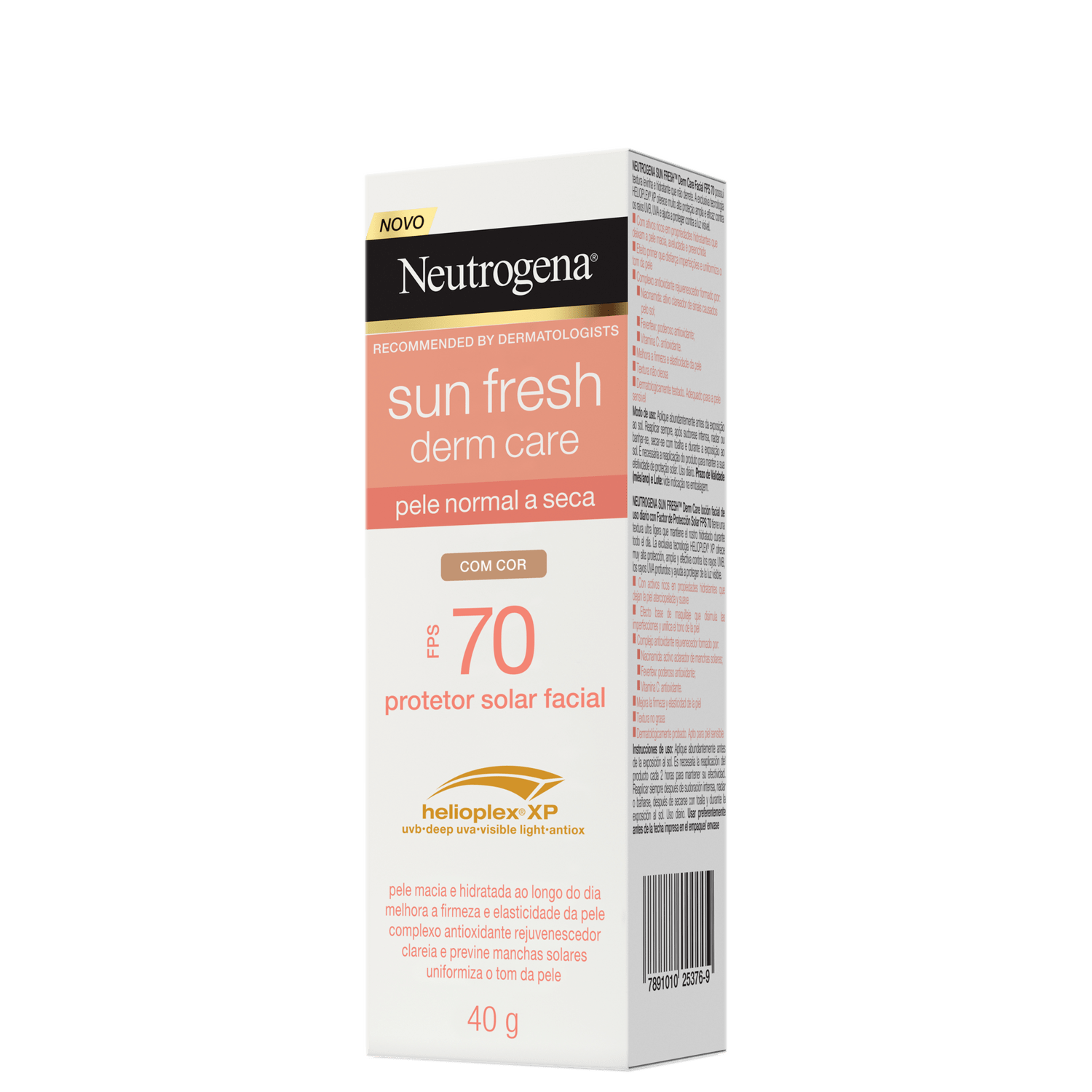 Miniatura Protetor Solar Facial Neutrogena Sun Fresh Derm Care com Cor