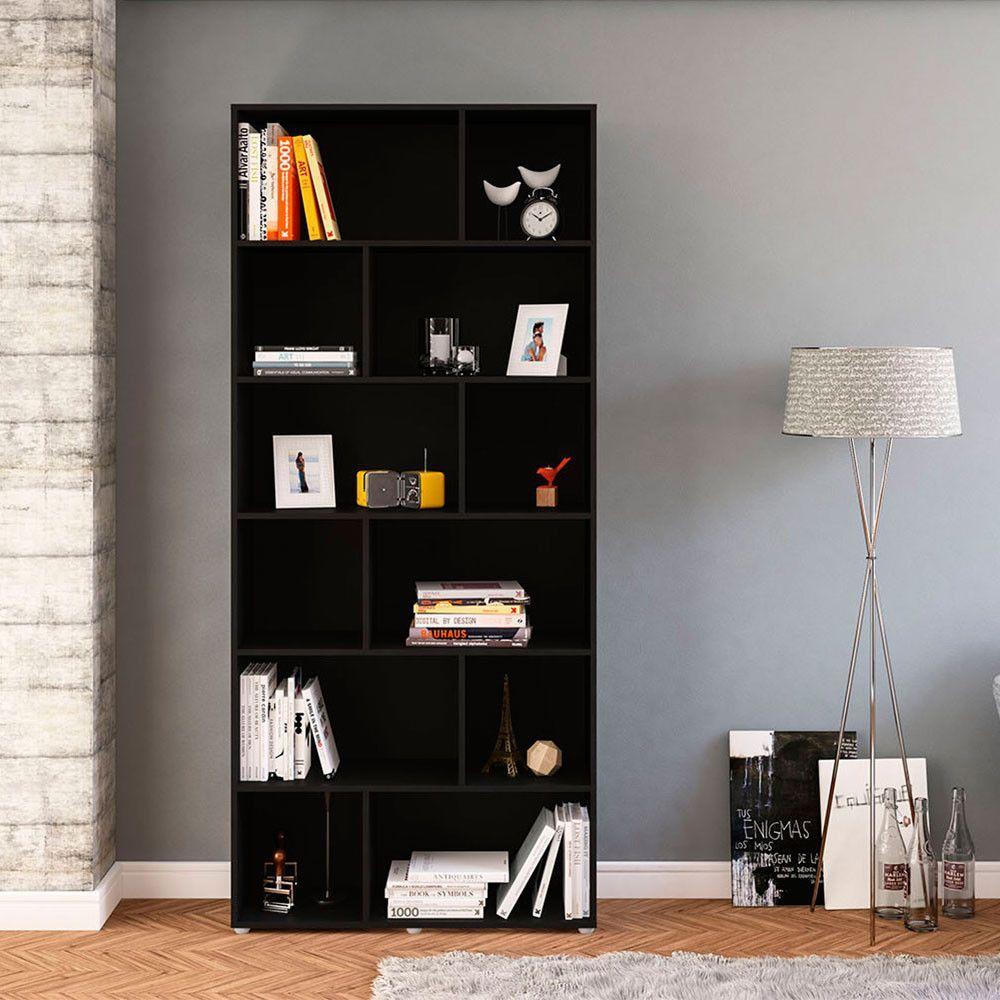 Miniatura Estante Xangai 12 Nichos Assimétricos Politorno Preto