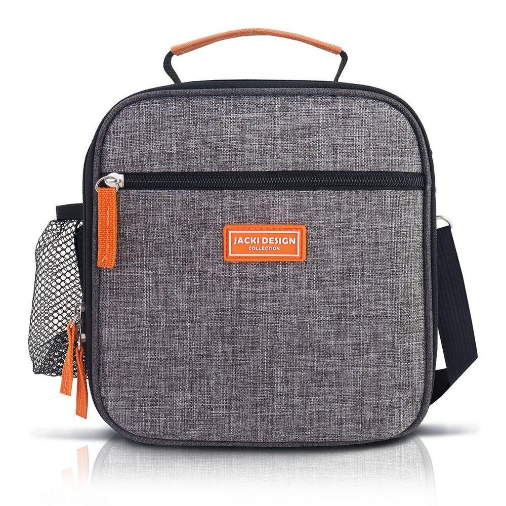 Miniatura Kit Bolsa Térmica Pote Marmita 750ml Garrafa 550ml E Porta Talheres Vibe Cinza