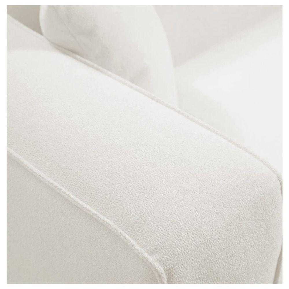 Sofá 3 Lugares 200cm Orgânico Luxo Recepção Cecília Bouclé - Amarena Moveis Cor Branco