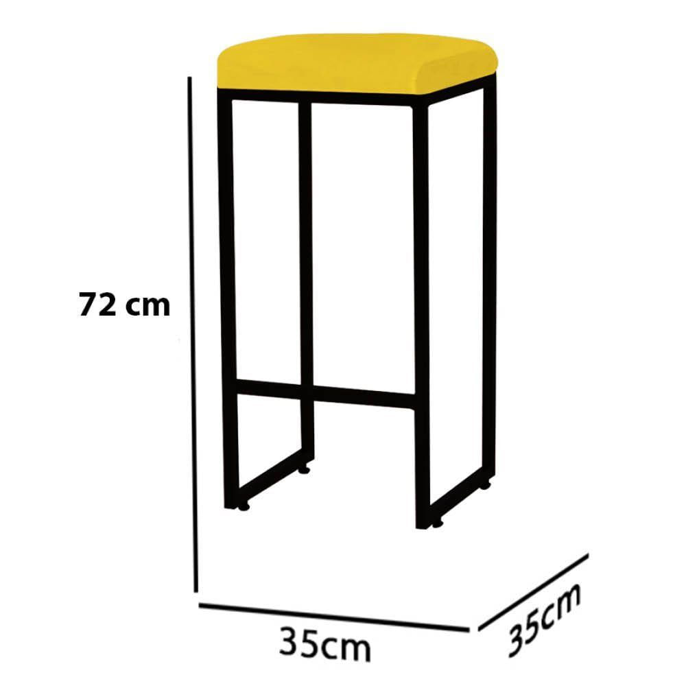 Miniatura Banqueta Alta Lara Para Cozinha Bar Bistrô Churrasqueira Ferro Bronze Corino Amarelo - Amey Decor