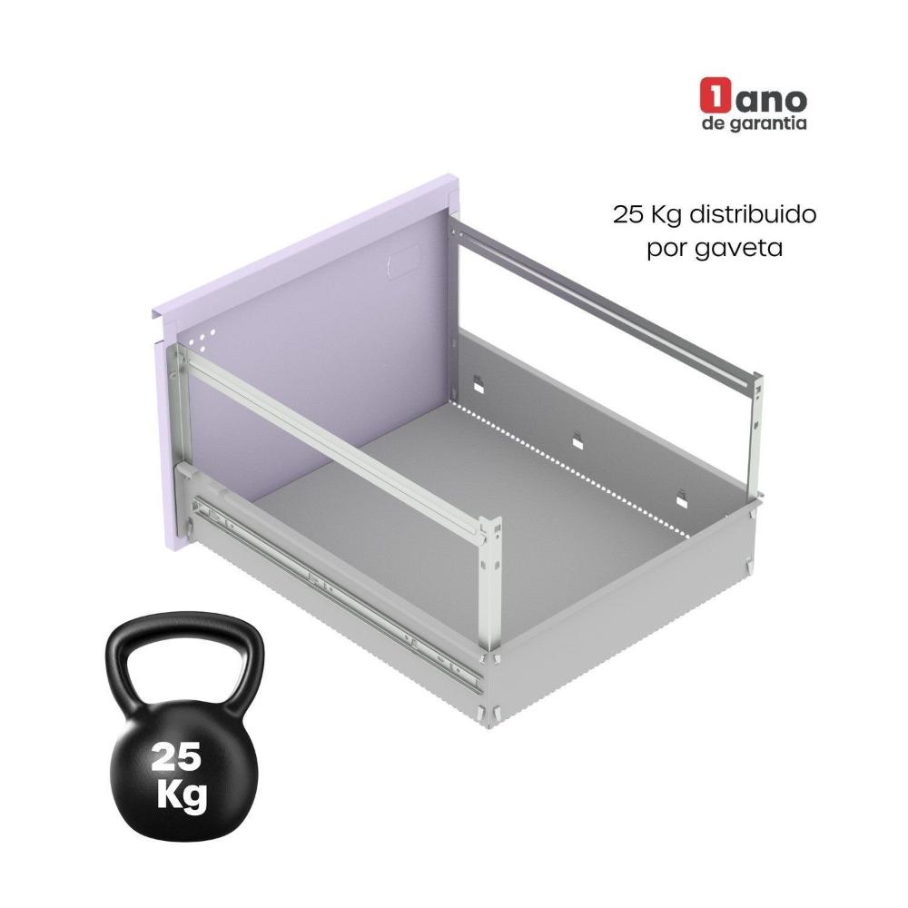 Gaveteiro Arquivo para Escritório em Aço 4 Gavetas Banco /Lilas