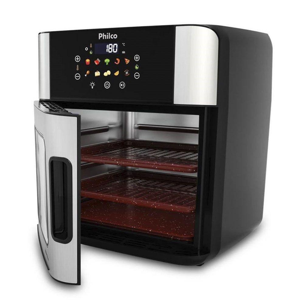 Miniatura Air Fryer Philco 16L 4 Em 1 Painel Digital PAF16A Preto/inox 220V