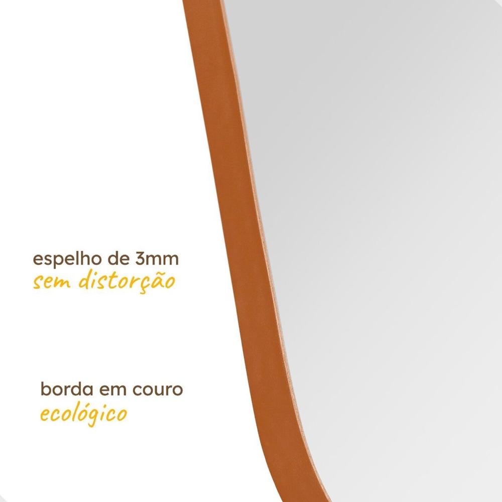 Miniatura Espelho Grande Decorativo Orgânico Pinterest 60x80 Texas Caramelo