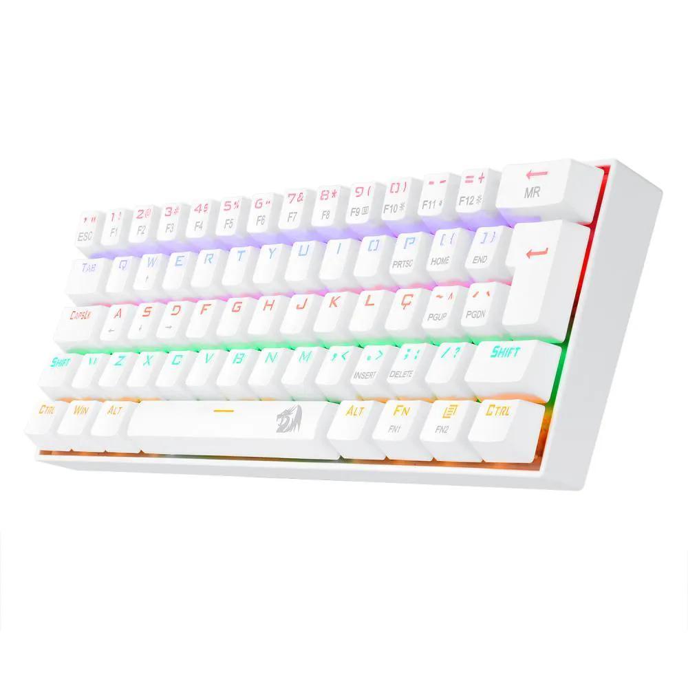 Miniatura Redragon Teclado Mecanico Lakshmi Branco Rainbow Switch