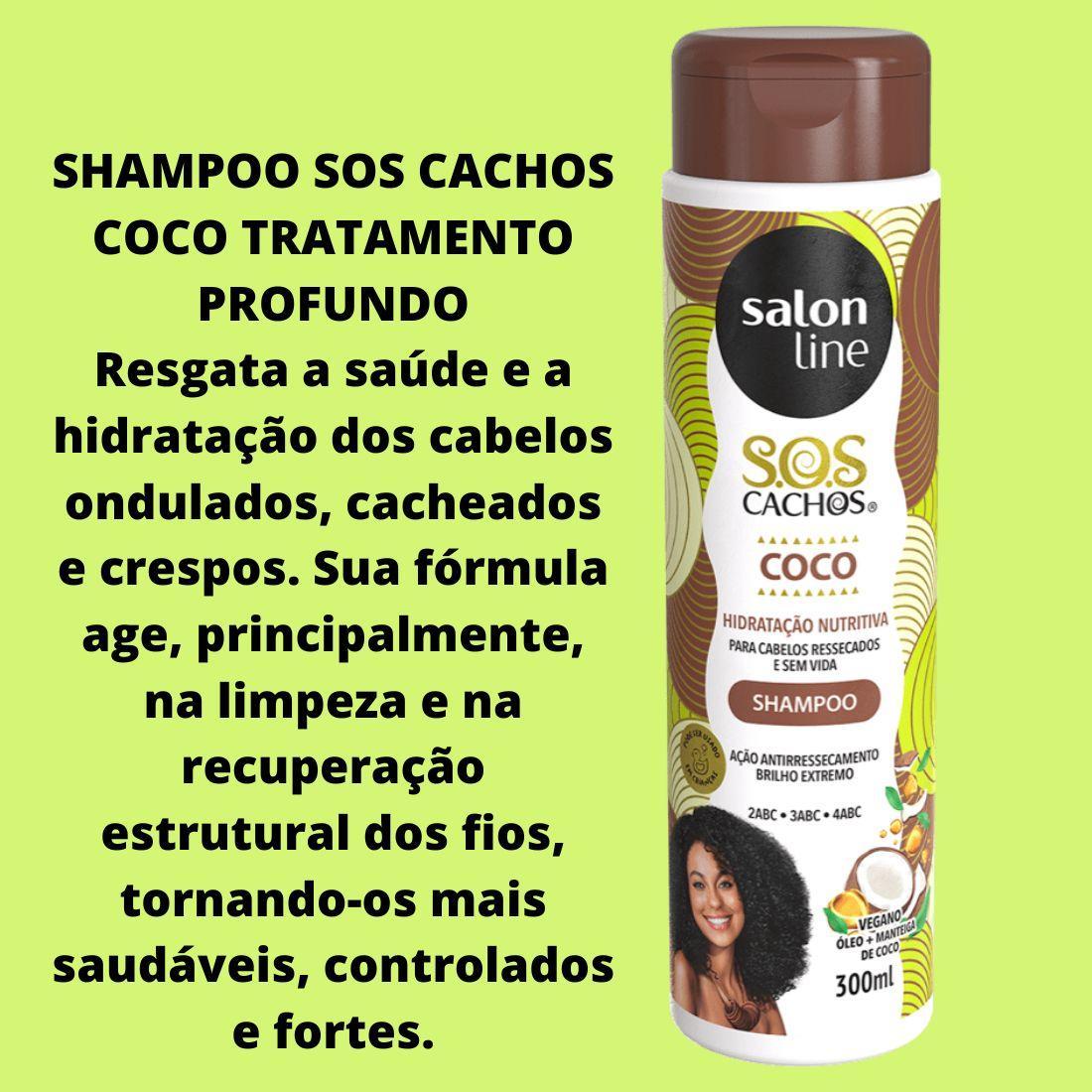 Kit Salon Line Sos Cachos Coco Hidratação Sos Oleo De Coco