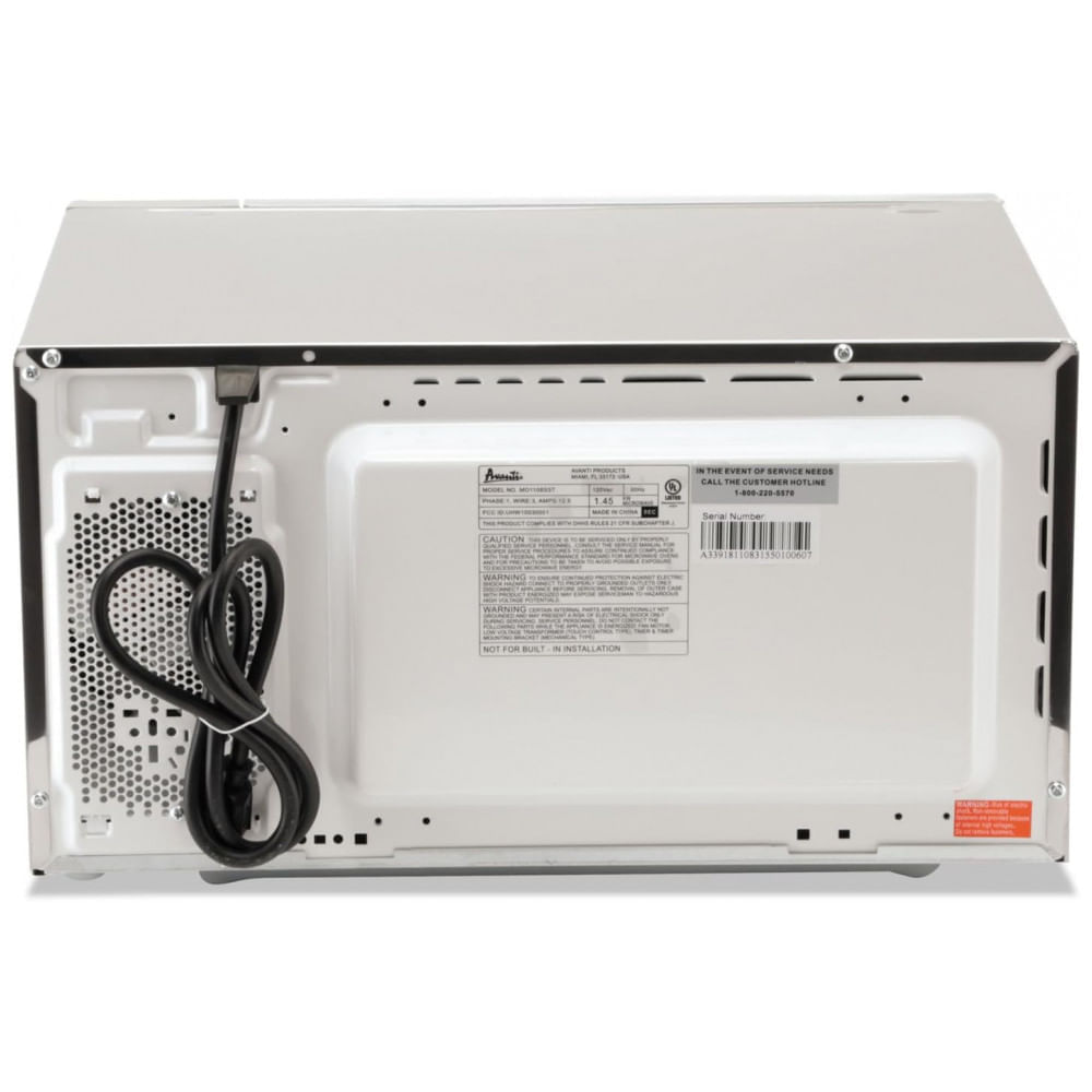 Miniatura Micro ondas de Bancada 31 Litros Multifuncional de Aço Inoxidável, 1000W, 110v, AVANTI Avant MO1108SST, Prateado