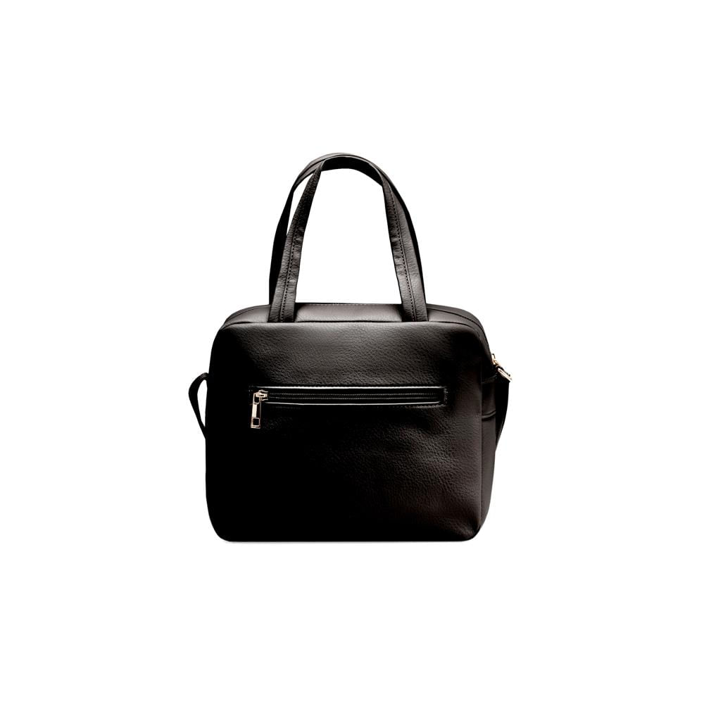 Miniatura Bolsa Feminina Mini Baú Rebite Preta Preto - P