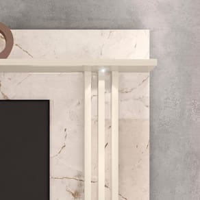 Rack Madetec Cross com 182cm de Largura + Painel Madetec Cross com 182cm de Largura, Ideal para TV de Até 65” Calacata/Off White