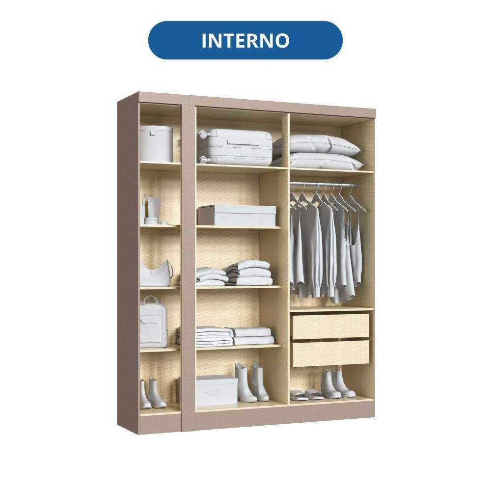 Módulo Guarda-roupa de Canto 4 Portas 2 Gavetas Infinity Duna