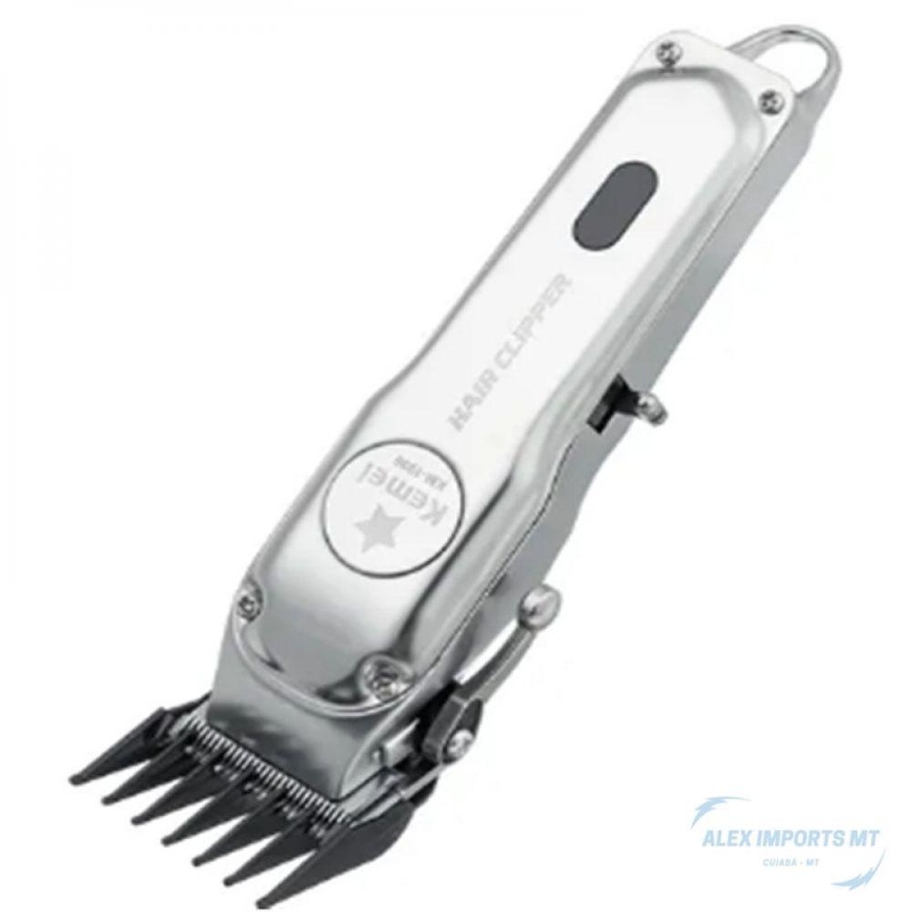 Miniatura Máquina Corta Cabelo Fino Acabamento Luxo Kemei Com Pentes