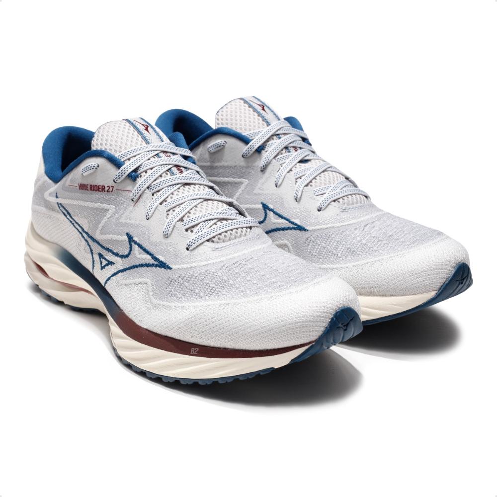 Miniatura Tênis Mizuno Wave Rider 27 SSW Masculino Bege / Marinho - 39