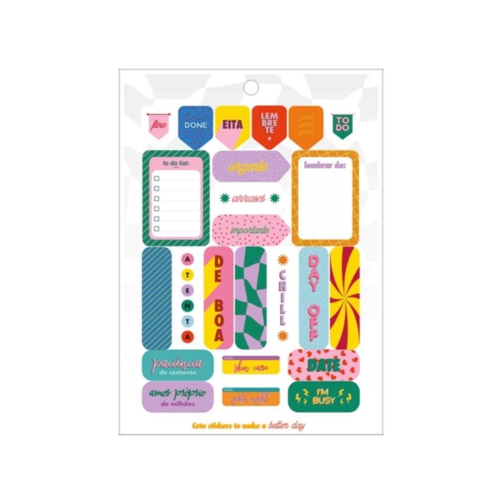 Miniatura Bloco de adesivos decorados para planner Grafons (390 adesiv