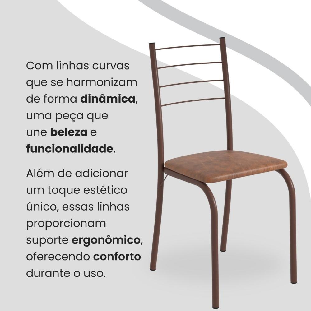 Miniatura Conjunto Sala de Jantar Mesa Quadrada 70x70cm Tampo Madeira Mdp 4 Cadeiras Rio C. Marrom / Marrom